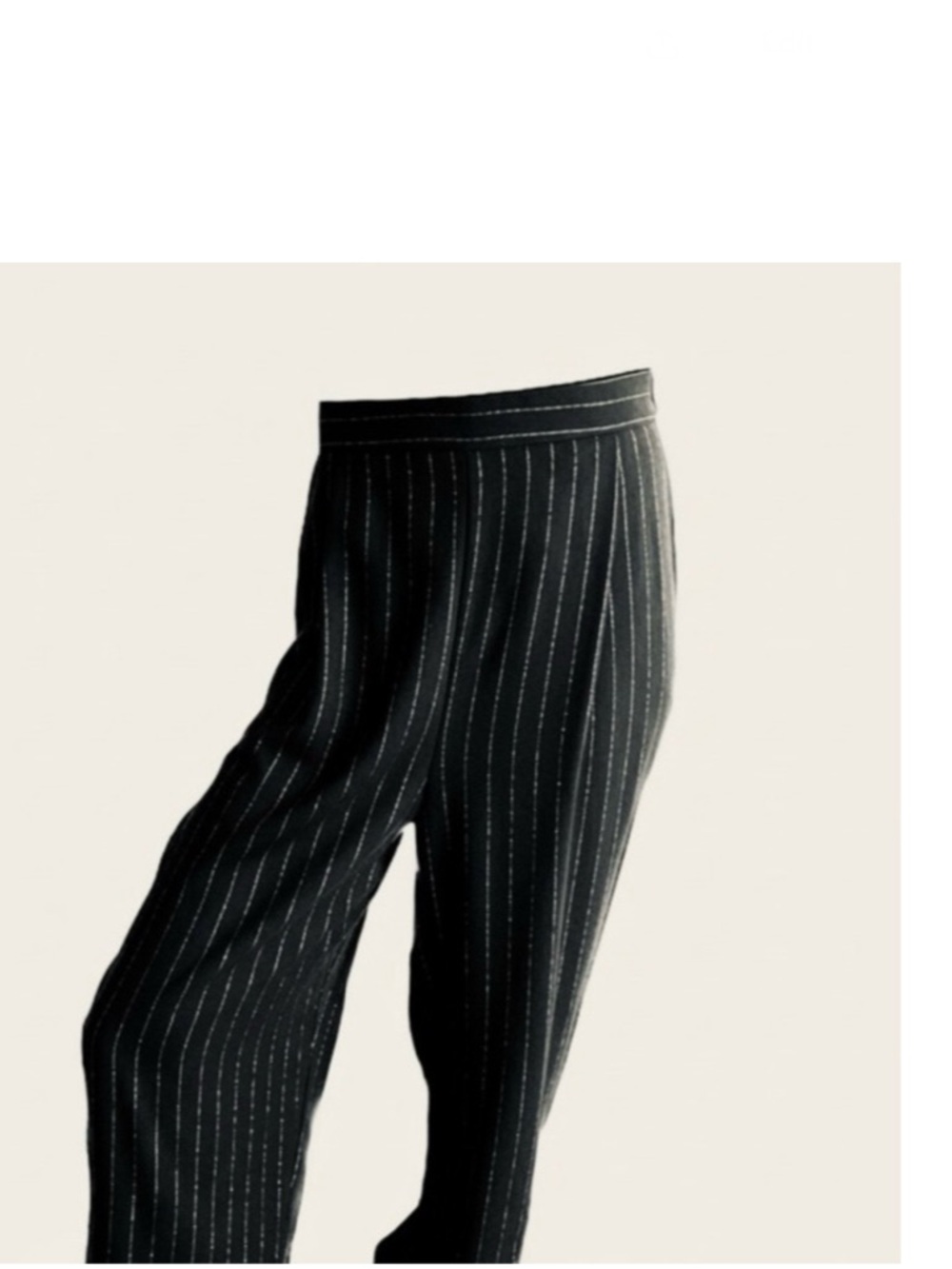 4 seasons retro ‘20’s-30’s fluid black pants large legs & pin silver stripes